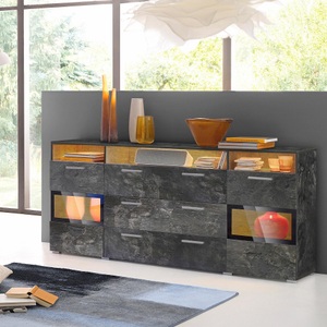 undefined, Sideboard, Breite 182 cm, INOSIGN Sideboard »Sarah mix«, Breite 182 cm, Türen mit Glaseinsatz