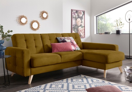 exxpo - sofa fashion, exxpo - sofa fashion Ecksofa, exxpo - sofa fashion Ecksofa »Nappa, kompakt und komfortabel, bequem, zeitloses Design, L-Form«, tolle Detailverarbeitung, inkl. Bettfunktion und Bettkasten