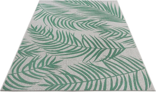 NORTHRUGS, NORTHRUGS Teppich »Palmera«, rechteckig, 4 mm Höhe, Flachgewebe In und Outdoor geeignet, Florales Design, gekettelt, Wohnzimmer, Balkon, Terrasse, Garten, Robust, Pflegeleicht, NORTHRUGS Outdoorteppich »Outdoor Jaffa, 20«, rechteckig, 4 mm Höhe
