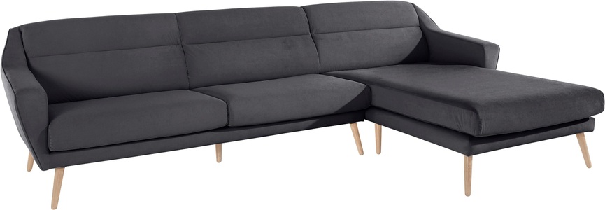 ANDAS, andas Ecksofa »Bille«, mit Naht im Rückenkissen und Beinen aus Eichenholz, Design by Morten Georgsen, andas Ecksofa »Bille L-Form«, mit Naht im Rückenkissen und Beinen aus Eichenholz