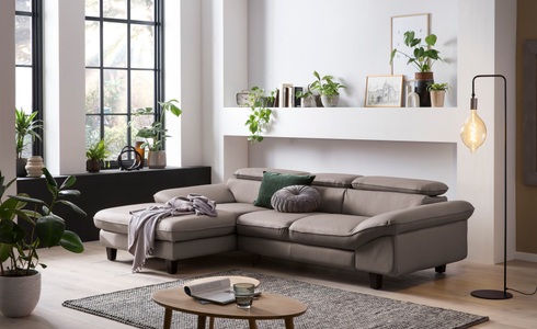 HOME AFFAIRE, Home affaire Ecksofa »Pilot«, wahlweise mit Bettfunktion und Bettkasten, Home affaire Ecksofa »Pilot L-Form«, mit Kopfteilverstellung, optional Bettfunktion und Bettkasten