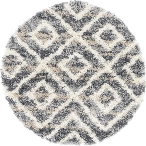 Myflair Möbel & Accessoires, Myflair Möbel & Accessoires Teppich »Top Shag«, rund, 32 mm Höhe, Myflair Möbel & Accessoires Hochflor-Teppich »Top Shag«, rund, 32 mm Höhe, gewebt, Rauten Design, melierte Optik, weich & kuschelig