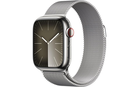 Apple, APPLE Watch Series 9 (GPS + Cellular, Edelstahl) 41 mm - Smartwatch (Stufenlos verstellbar, Edelstahl, Silber/Silber), Apple Smartwatch »Series 9, GPS + Cellular, Edelstahl-Gehäuse mit Milanaise Armband«, Watch OS 10, 64 GB,)