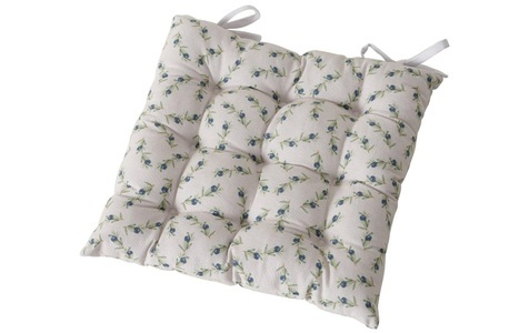 XXXLutz, XXXLutz Sitzkissen 40/40 cm , 2020722 , Beige , Textil , Floral , 40 cm , mittels Bändern zu befestigen , 0048857058, 