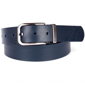ANTHONI CROWN, Anthoni Crown Vollledergürtel in Dunkelblau, Anthoni Crown Ledergürtel, 3,5 cm breiter Vollledergürtel