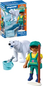 PLAYMOBIL, Playmobil - 72090 Zoo Eisbär und Pfleger, Multicolor
