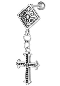 FIRETTI, Firetti Single-Ohrstecker »Kreuz«, mit Zirkonia (synth.), Firetti Single-Ohrstecker »Schmuck Geschenk Ohrschmuck einzeln Kreuz«, mit Zirkonia (synth.)