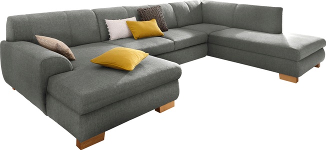 HOME AFFAIRE, Home affaire Wohnlandschaft »Nika«, Wohnlandschaft, MELROSE®/Struktur oder Struktur fein, wahlweise mit Bettfunktion, Home affaire Wohnlandschaft »Nika U-Form«, Wohnlandschaft, MELROSE®/Struktur oder Struktur fein