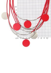 J.Jayz, J.Jayz Collier »Plättchen, rund, rot, bicolor«, Firetti Collier »Plättchen, rund, rot, bicolor«