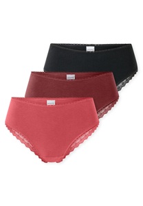 Schiesser Brasilslip »Modern Multipacks«, (3er Pack), Spitzenbänder, Single-Jersey, Baumwollmischung