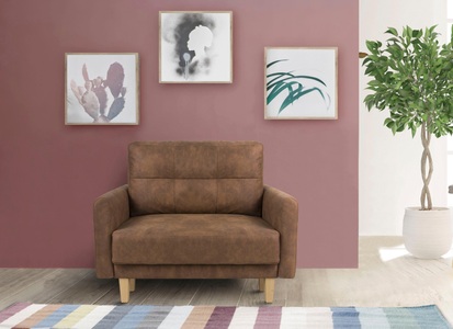 HOME AFFAIRE, Home affaire Sessel »Triplo«, mit Steppung im Rückenkissen, Home affaire Sessel »TRIPLO Relaxsessel mit Wellenunterfederung, Masse B/T/H: 95/100/89 cm«, Polstersessel mit Steppung im Rückenkissen, hohe Qualität