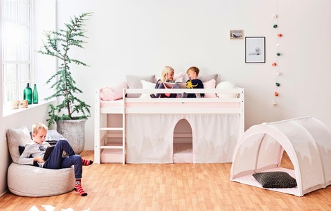 Hoppekids, Hoppekids Hochbett »Winter Wonderland«, (Set), umbaubar in ein Einzelbett, Hoppekids Hochbett »«Winter Wonderland»«, (Set), 90x200, umbaubar mit Vorhang-Set Winter