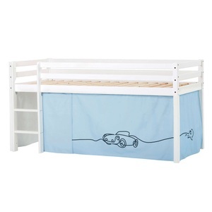 Hoppekids, Hoppekids Hochbett »ECO Dream, Kinderbett, Spielbett, Halbhohes Bett aus Massivholz«, inkl. Vorhang-Set Auto Blau, Bettgrösse & Matratze wählbar, Hoppekids Hochbett »ECO Dream, Kinderbett, Spielbett, Halbhohes Bett aus Massivholz«, inkl. Vorhang-Set Creator, Bettgrösse & Matratze wählbar
