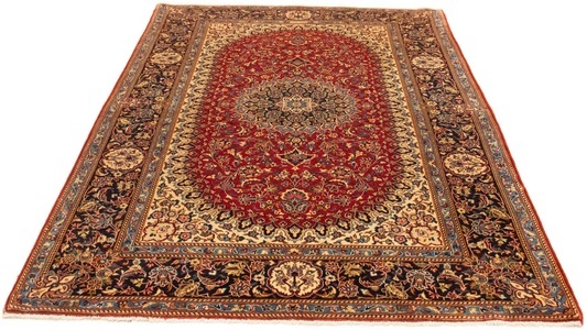 MorgenLand, morgenland Wollteppich »Keshan Teppich handgeknüpft rot«, rechteckig, 8 mm Höhe, morgenland Wollteppich »Keshan Teppich handgeknüpft rot«, rechteckig, 8 mm Höhe