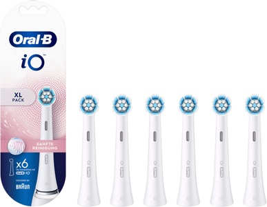Oral-B, Oral-B iO Sanfte Reinigung Bürstenkopf 6er weisss, ORAL-B iO Sanfte Reinigung - Aufsteckbürsten (Weiss)