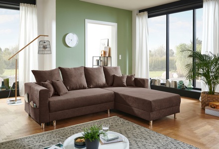 INOSIGN, INOSIGN Ecksofa »Malou«, inklusive Bettfunktion, praktischem Bettkasten, loser Zier- und Rückenkissen, INOSIGN Ecksofa »L-Form«, inklusive Bettfunktion, Bettkasten, loser Zier- und Rückenkissen