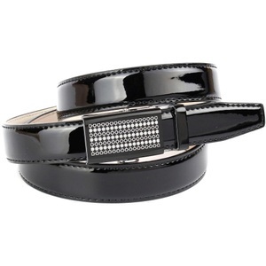 ANTHONI CROWN, Anthoni Crown Schmaler Lackledergürtel mit Automatik-Schliesse, Anthoni Crown Ledergürtel, Schmaler Business-Lackledergürtel