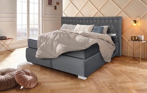 LEONIQUE, Leonique Boxspringbett »Rumba«, Taschenfederkern-Matratze in Härtegrad 3, in 4 Breiten, incl. Topper, Leonique Boxspringbett »Rumba«, Taschenfederkern-Matratze in Härtegrad 3, in 4 Breiten, incl. Topper