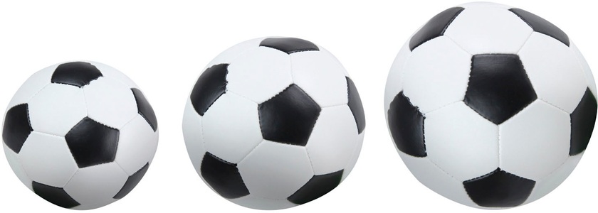LENA, LENA® Soft-Fußbälle 3er-Set schwarz/weiß 3 Größen, Fussball SOFT 3er Set