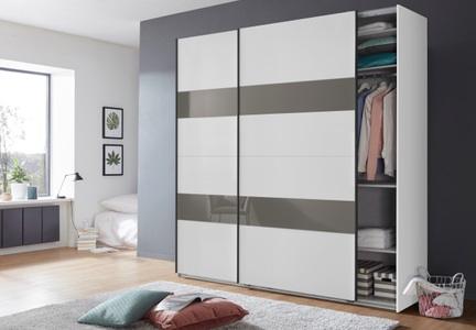 Wimex, Wimex Schwebetürenschrank »Altona«, Wimex Schwebetürenschrank »Altona«, mit Glaselementen und zusätzlichen Einlegeböden
