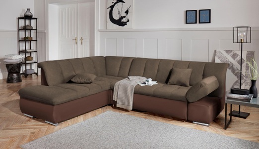 DOMO collection, DOMO collection Ecksofa, DOMO collection Ecksofa »Mona L-Form bequem und komfortabel, Breite 271cm, L-Form« wahlweise mit Bett- und Armlehnfunktion