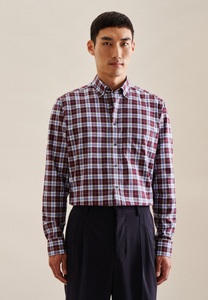 Seidensticker, seidensticker Flanellhemd »Regular«, Regular Langarm Button-Down-Kragen Karo, seidensticker Flanellhemd »Regular« Regular 1/1 Button-Down-Kragen Karo