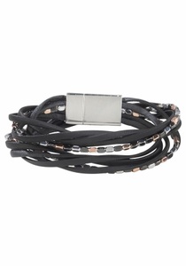 J. JAYZ, J.Jayz Wickelarmband »mehrreihig, mit Metallelementen«, Firetti Wickelarmband »mehrreihig, mit Elementen aus Metall«