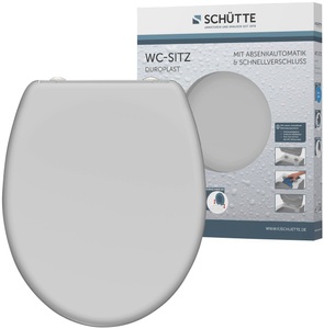 SCHÜTTE, Schütte WC-Sitz »GREY«, Duroplast, Toilettendeckel mit Absenkautomatik und Schnellverschluss für die einfache Reinigung, Klobrille, Toilettensitz Grau, Schütte WC-Sitz, mit Absenkautomatik und Schnellverschlusstechnik