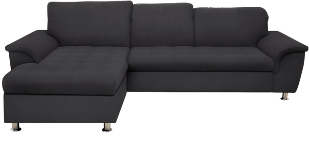 DOMO collection Ecksofa »Franzi B/T: 278/162 cm, L-Form, belastbar bis 140kg/ Sitz«, Flachgewebe, graphite