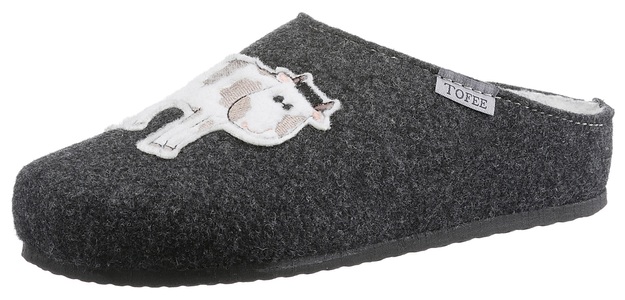 Tofee, Tofee Pantoffel, mit Kuh-Motiv, 