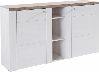 SERIE LARONA, Sideboard »Serie Larona«, Breite 155cm, Home affaire Sideboard »Larona, zeitlose Kommode mit 2 Türen, Türkommode, Breite 155 cm,«, Höhe 84 cm, viel Stauraum, Anrichte mit dekorativer Rahmenoptik