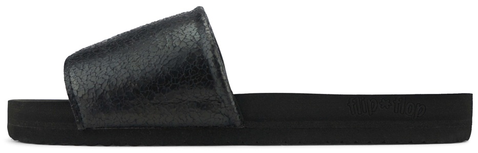 flip*flop, Flip Flop Pantolette »Pool Metallic Cracked«, Flip Flop Pantolette »pool metallic cracked«, Sommerschuh, Schlappen, Poolsildes mit Metallic Crush Effekt