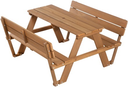 Roba, roba® Kindersitzgruppe »Picknick for 4 Outdoor +, Teakholz«, (Set), mit Lehne; inklusive Sitzauflagen »Little Stars«, roba® Kindersitzgruppe »Picknick for 4 Outdoor +, Teakholz-Optik«, (Set), mit Lehne; inklusive Sitzauflagen »Little Stars«