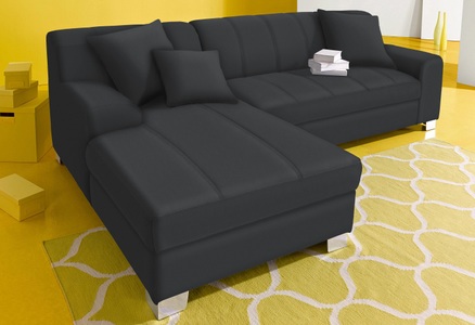 INOSIGN, INOSIGN Ecksofa, wahlweise mit Bettfunktion, INOSIGN Ecksofa »Turah incl. Zierkissen, moderne Steppung, auch in Leder«, wahlweise mit Bettfunktion, Schlafsofa, B/T/H: 239/152/75 cm, L-Form