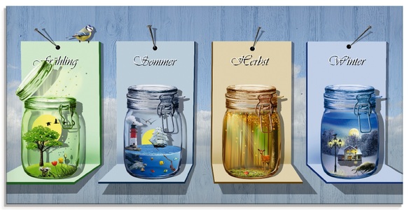 Artland Glasbild »Jahreszeiten in Gläsern«