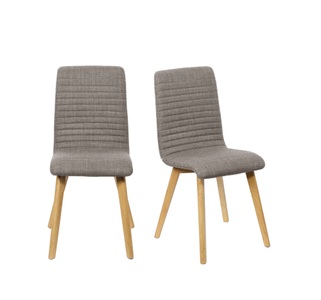 Home affaire 4-Fussstuhl »Arosa Esszimmerstuhl, Polsterstuhl, Küchenstuhl, Speisestuhl, Essstuhl«, (Set), 2 St., Chenille, 2er-Set, Beine aus Massivholz Eiche oder Buche, mit gestepptem Stoff