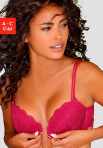 Lascana, LASCANA Push-up-BH, LASCANA Push-up-BH, mit praktischem Vorderverschluss und zarten Spaghettiiträgern, Dessous