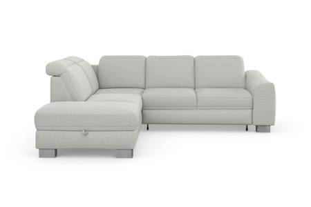 sit&more Ecksofa »Durness«, mit Federkern und hochwertigen Edelstahlfüssen, wahlweise mit Kopfteilverstellung, Bettfunktion und Stauraum oder mit Bettfunktion und Bettkasten