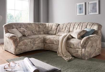 DOMO collection, DOMO collection Ecksofa, DOMO collection Ecksofa »Bahia, zeitlos und elegant, bequeme Armlehnen, L-Form«, wahlweise mit Bettfunktion