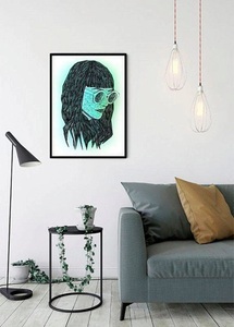 Komar, Komar Poster »Grid Green«, Komar Bild »Grid Green«, Porträts, (1 St.), Wandbild zur Dekoration - ohne Rahmen