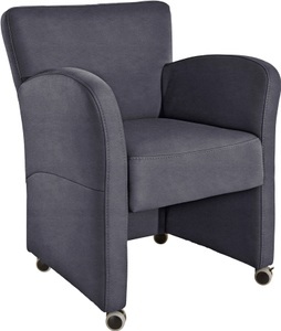 exxpo - sofa fashion, exxpo - sofa fashion Polsterstuhl, exxpo - sofa fashion Sessel »Cortado, Loungesessel auf Rollen, schmale Armlehnen, bequem« Breite 66 cm
