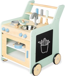 Pinolino, Pinolino Kinderküche KALLE 6-teilig aus Holz in pastellgrün, Pinolino® Spielküche »Pinolino Spielküche Kalle«