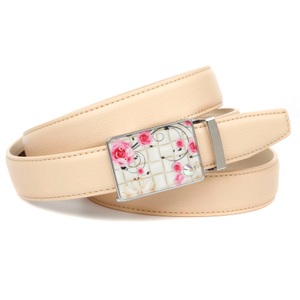 ANTHONI CROWN, Anthoni Crown 2, 5 cm Stilvoller Gürtel in Beige mit Sommerfeeling, 