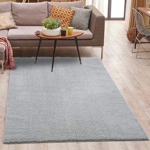 Carpet City, Carpet City Hochflor-Teppich »Plainy«, rechteckig, 30 mm Höhe, Polyester, Langflor Uni Rosé, Wohnzimmer, Carpet City Hochflor-Teppich »Plainy«, rechteckig, 30 mm Höhe, Shaggy Polyester Teppich, besonders weich, Uni-Farben