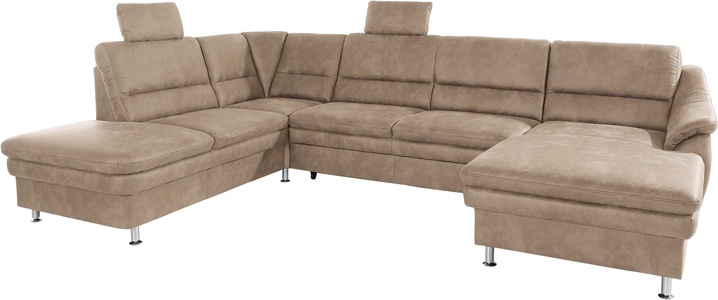 SIT&MORE, sit&more Wohnlandschaft, sit&more Wohnlandschaft »Cardoso U-Form« mit Federkern und Kopfstützen, mit Bettfunktion und Relaxfunktion