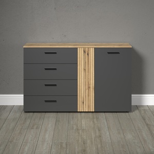 INOSIGN Kommode »Estepona«, (1 St.), Sideboard mit voll ausziehbaren Schubladen - (B/T/H) 139/38/86 cm