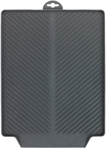Wenko, Wenko - Abtropfmatte Linea Grau, 40 x 3 x 30 cm, WENKO Geschirrständer »Modell Linea«, (kein Set), Abtropfmatte für Geschirr, zur seitlichen Erweiterung des Spülbeckens