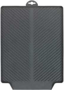 Wenko, Wenko - Abtropfmatte Linea Grau, 40 x 3 x 30 cm, WENKO Geschirrständer »Modell Linea«, (kein Set), Abtropfmatte für Geschirr, zur seitlichen Erweiterung des Spülbeckens