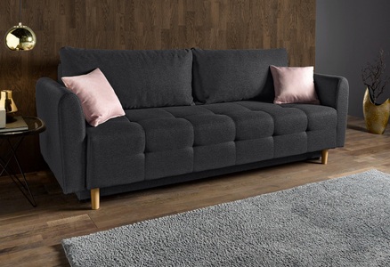 INOSIGN, INOSIGN Schlafsofa »Nordic«, inklusive Bettkasten und Zierkissen, INOSIGN Schlafsofa Nordic, inklusive Bettkasten und Zierkissen