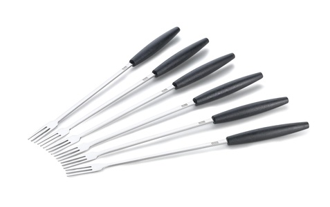 STOECKLI, Stöckli Alpine Fonduegabeln, Stöckli Alpine Käsefonduegabeln 6 Stk. Schwarz